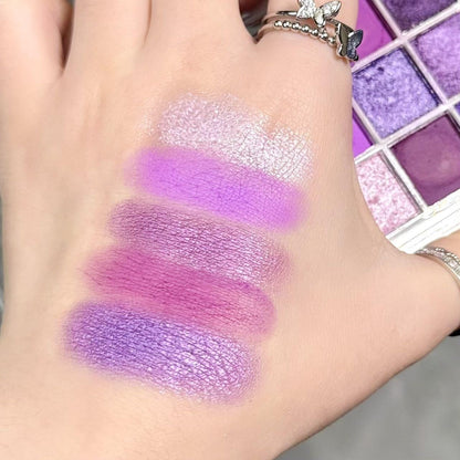 9 Colors Eyeshadow Palette - Purple Theme, High Pigmented