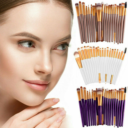 Professional Cosmetic Makeup Brushes Set for Face, Lips, Eyes (20 Piece Kit)